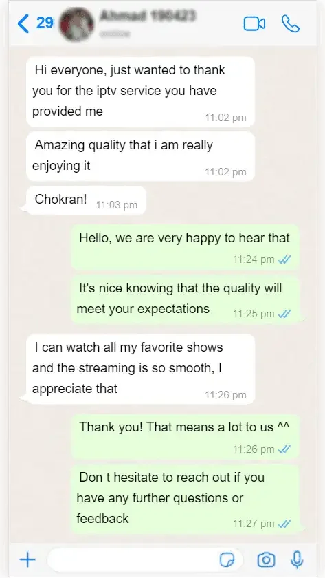 WhatsApp customer review screenshot